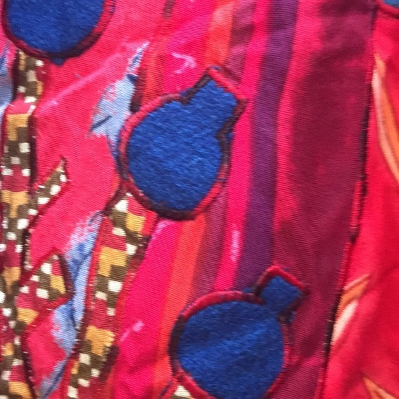 VTG 80’s Sandy Starkman bohi patchwork blazer. Shoulder pads. Colorful, floral S - Picture 3 of 7